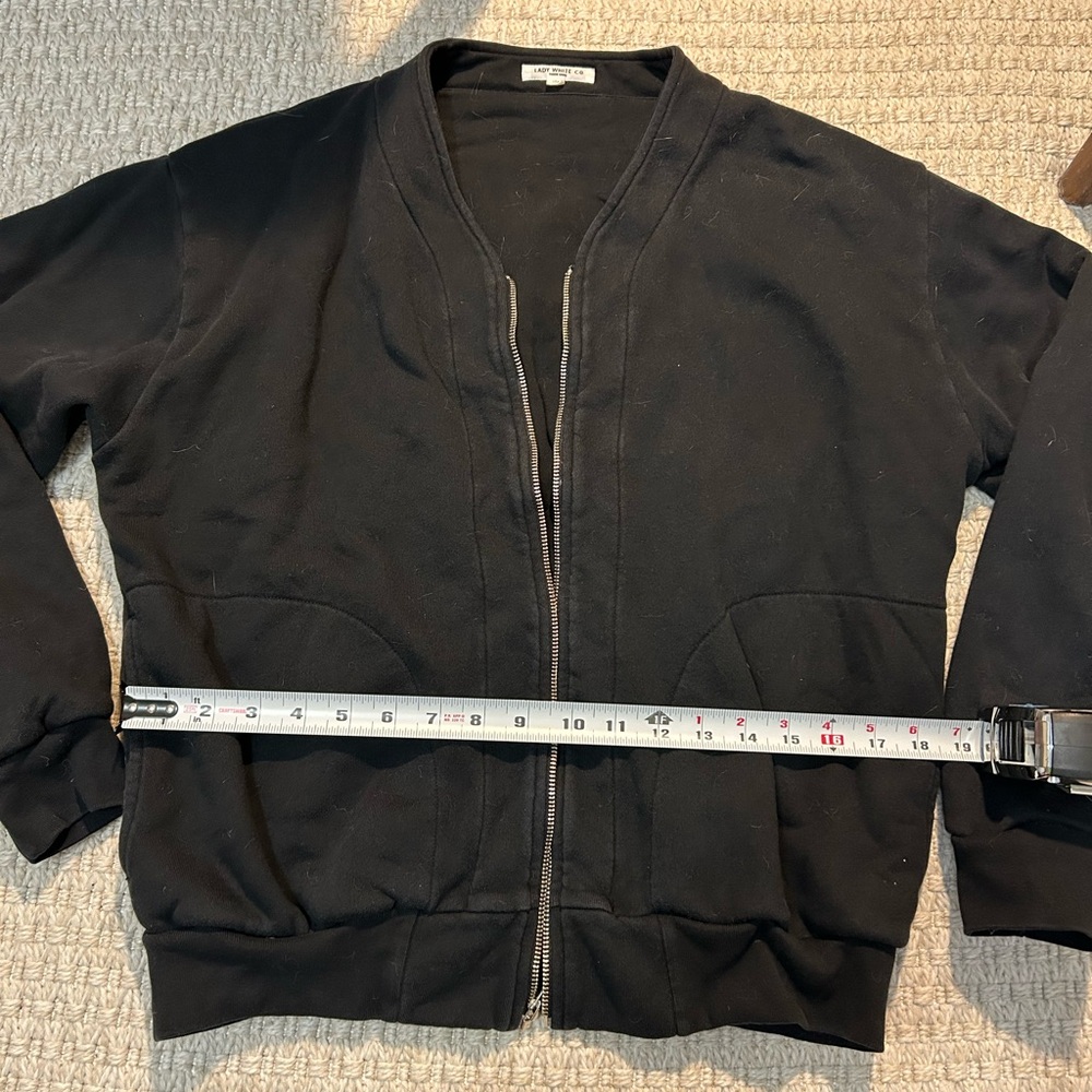 Lady White Co. Black Zip-Up Jacket, size small